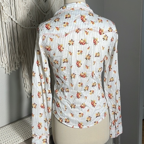 Fossil women’s floral button down blouse size XSMALL - Picture 8 of 9